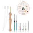 thumbnail image 1 of 12Pcs Punch Needle Kit, Needles Punch Adjustable Punch Needle Tool Wooden Handle Embroidery Tool Punch Needle Set, 1 of 6