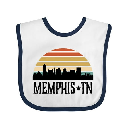 

Inktastic Memphis Tennessee Skyline Retro Sunset Gift Baby Boy or Baby Girl Bib