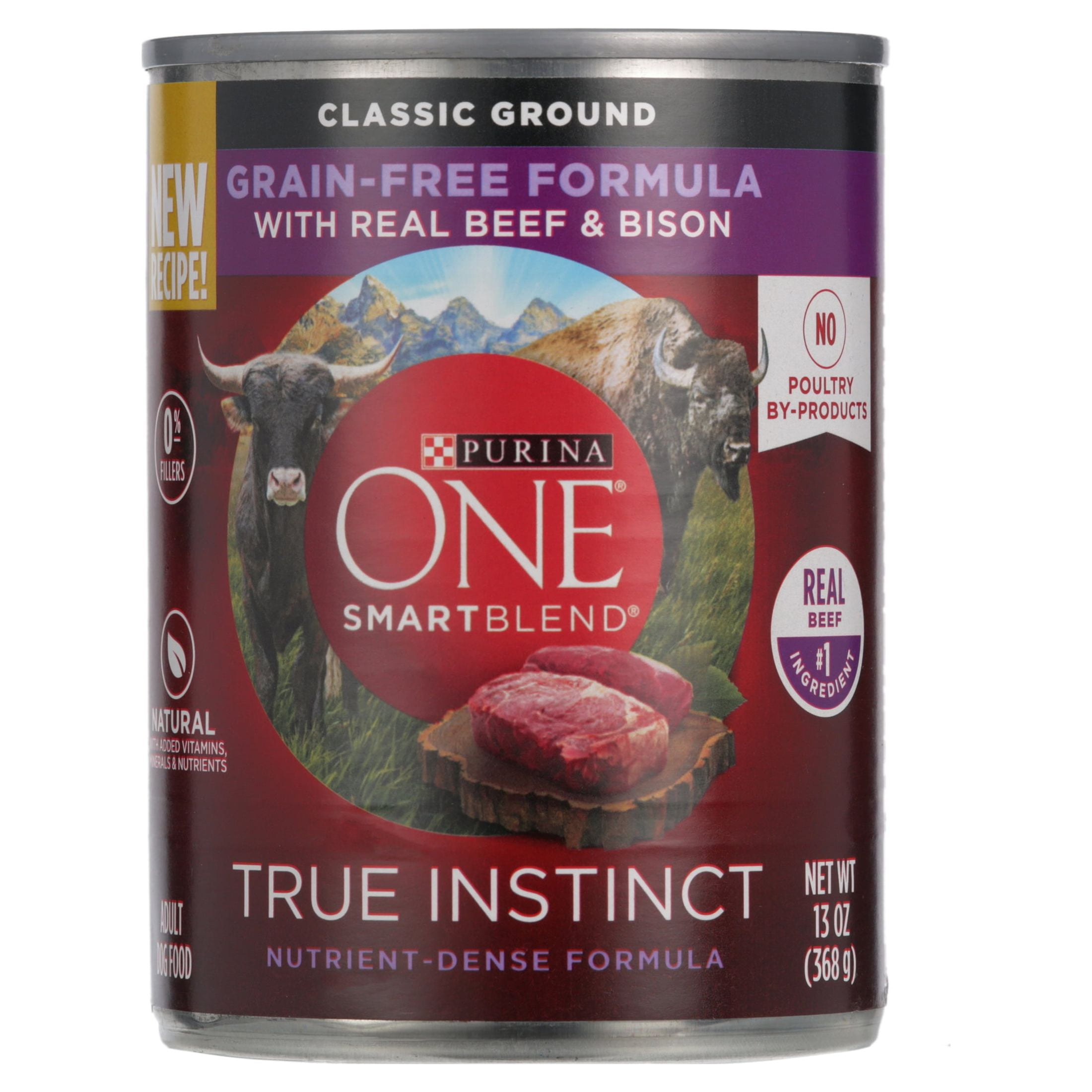 PURINA ONE SmartBlend True Instinct Classic Ground with Real Game Bird Canned  Dog Food, 13-oz, case of 12 