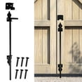 thumbnail image 6 of OKYMOTOR 18" Heavy Duty Steel Cane Bolt Gate Drop Rod, Gate Latch to The Ground, Black Finish Finished Drop Bolts, for Wood Fence Hardware Wooden Gater and Holding Doors, 6 of 9