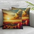 thumbnail image 3 of Orinice Throw Pillow Cover Orange Flower Floral Sunset Landscape Red Dawn Spring Tulip  Pillowcase Home Decorative Square Pillow Case Cushion Cover White, 3 of 5
