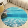 thumbnail image 4 of Bright Sunshine Through Deep Blue Sea Round Rugs -Washable Non-Slip Small Round Area Rug Throw Soft Circle Rugs for Bedroom, Modern Print Indoor Carpet for Entryway Sofa Living Room, 4 of 6