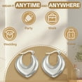 thumbnail image 6 of DESIGNICE Statement Earrings for Women,Stainless Steel Plated C-Shaped Hoop Chunky Silver Earrings,Hoop Earrings for Women Wife Girlfriend Fashion Jewelry Accessories Gift,Style6, 6 of 7