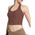 thumbnail image 1 of Jumpingount Ropa interior Inalámbrico Seguro La correa para el cuello Copa completa Carpeta de pecho delgada Sujetadores de vendaje de compresión Correr Camisetas sin mangas Marrón S Jumpingount AP017054-04, 1 of 6