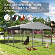 Gotland Large Outdoor Dog Kennel Heavy Duty Cage Fence with Waterproof Roof Cover and Sturdy Galvanized Metal Frame,Double Safety Locks