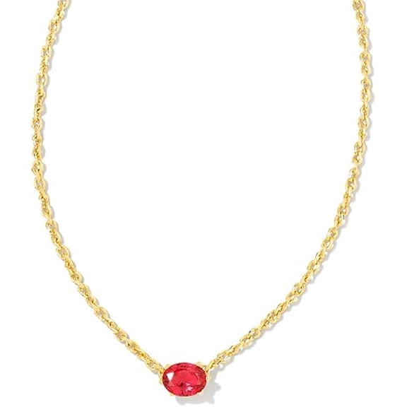 Kendra Scott Cailin Gold Pendant Necklace in Red Crystal