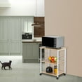 thumbnail image 6 of Standing Baker's Racks, 3-Tier Kitchen Microwave Oven Stand with Metal Frame and 10 Hooks, Multi-functional Coffee Bar Table, 6 of 7