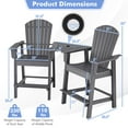 thumbnail image 2 of 2pcs HDPE Tall Adirondack Chair Barstools Connecting Tray Patio Footrest Gray, 2 of 9