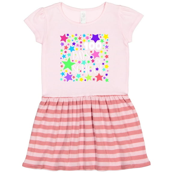 Inktastic 100 Days of School Pastel Stars Gift Toddler Girl Dress