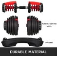 thumbnail image 3 of Adjustable Dumbbell 5-52.5lbs (Single) Red & Black, 3 of 5