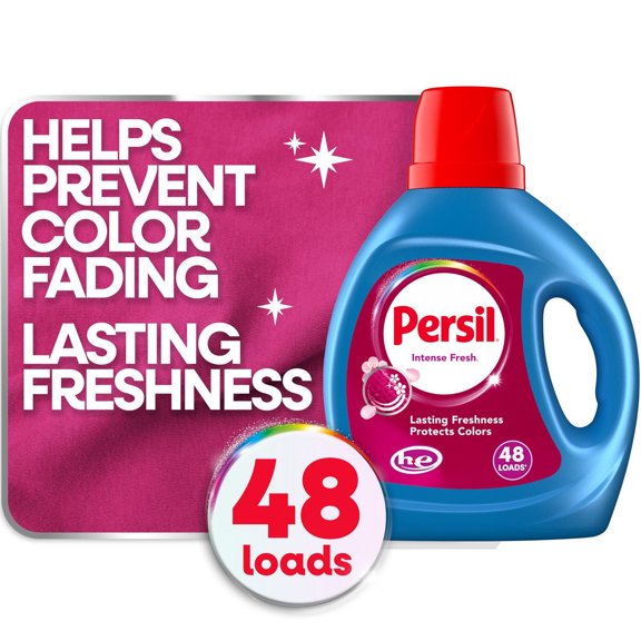 Détergent à lessive liquide Persil Intense FreshMD Propreté quotidienne, fraîcheur durable, protège les couleurs, 1,86 L, 48 brassées, compatible avec les laveuses HE, 1 bouteille