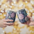 thumbnail image 2 of 12oz Stemless Wine Tumblers Pioneer Flower Vacuum Insulated Stainless Steel Travel Tumbler Cups Mug with Lid and Straw for Champaign,Cocktail,Beer with Cleaning Brush, 2 of 5