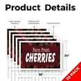 thumbnail image 2 of Farm Fresh Cherries Yard Sign 10 Pack of 24 Inch x 36 Inch Double Sided Weatherproof Heavy-Duty Plastic with Stake | Sweet Fruits, Orchard Fresh, Seasonal Produce | Made in USA, 2 of 7