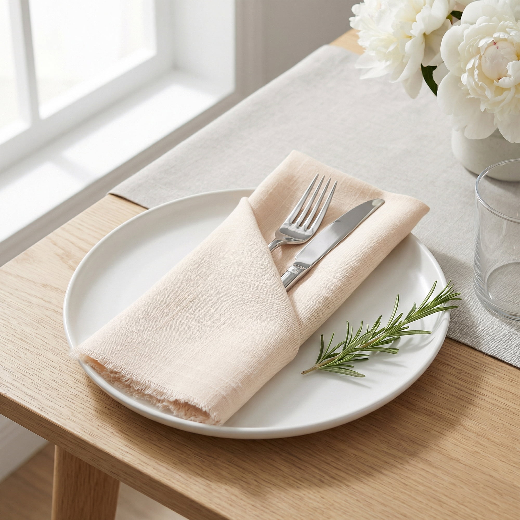 Unique Bargains 12Pcs Washable Cotton Dining Events Cloth Nspkins Light Khaki 17x17inch