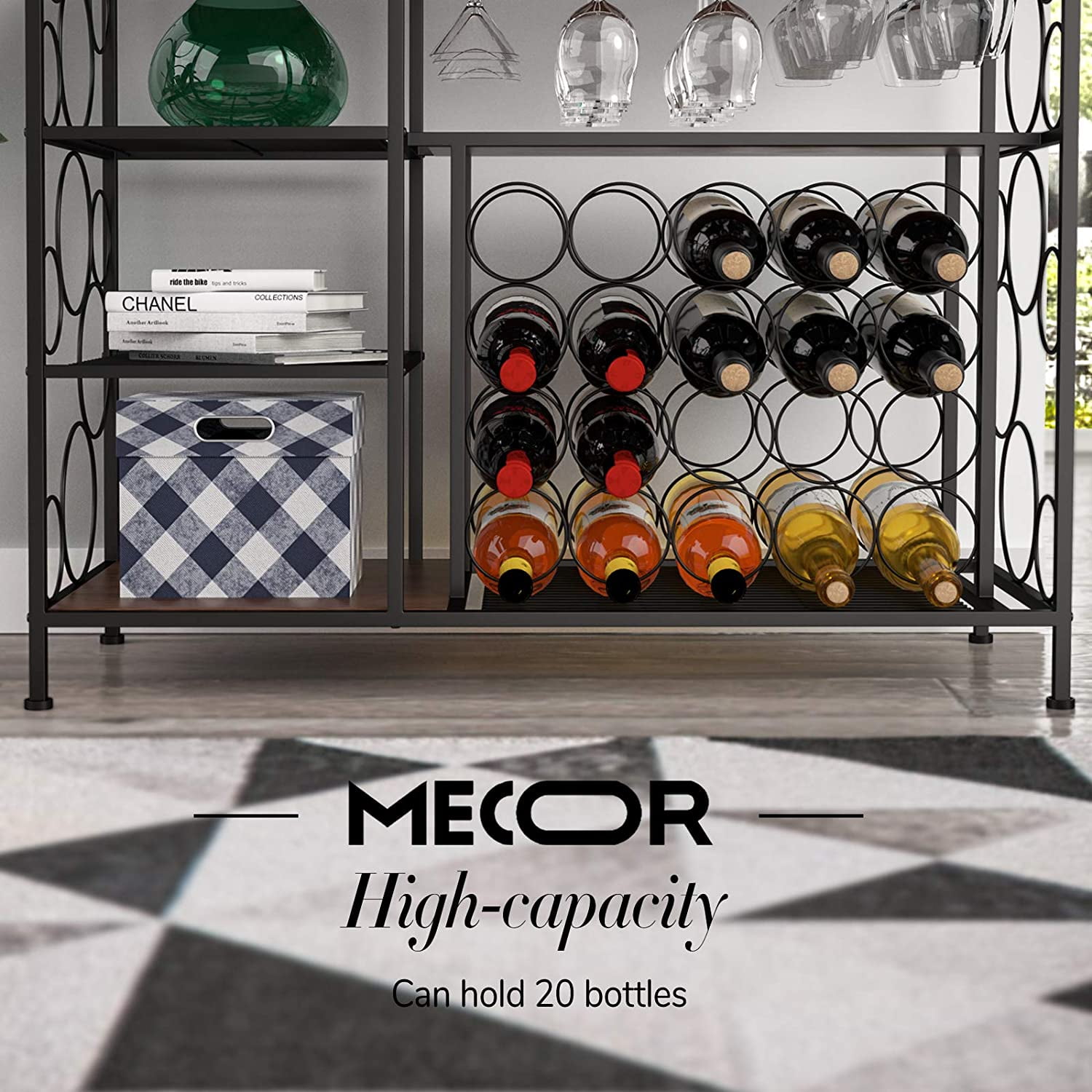 Console Table With Wine Rack Brown Wine Bar Cabinet With Storage Mecor Industrial Metal Wine Rack Table With Glass Holder And Wine Storage Home Bar Furniture Bars Wine Cabinets Botani Com Au