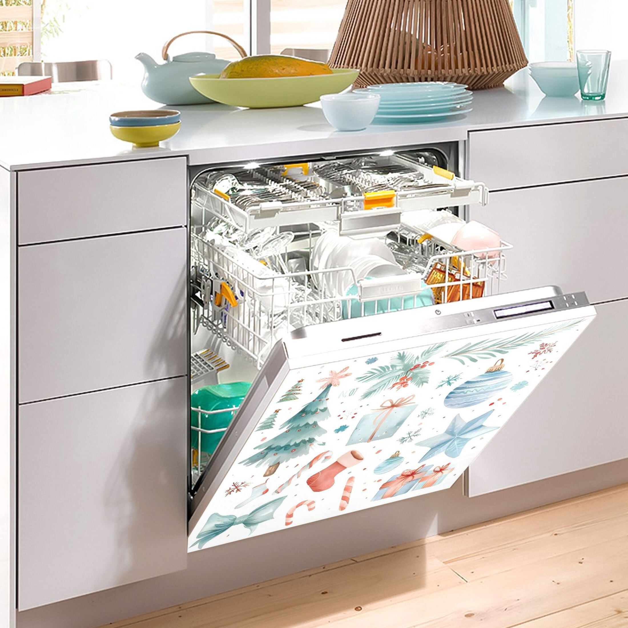Dishwasher Magnetic Sticker 23x26 Inch Refrigerator Magnetic Sticker Washing Machine Magnetic Sticker Kitchen Panel Magnetic Sticker Home Decor Christmas Element