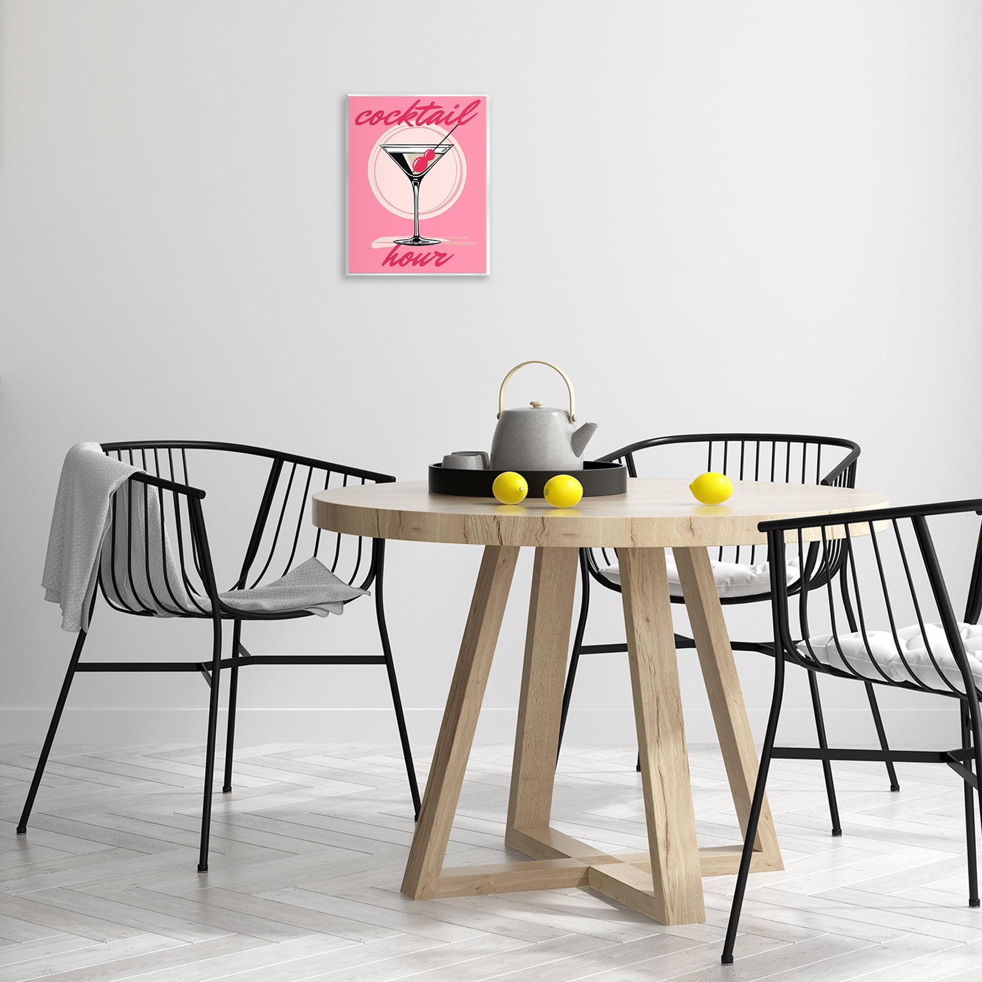 Stupell Industries Cocktail Hour on Pink Food & Beverage Painting Unframed Art Print Wall Art, 11 x 14