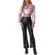 thumbnail image 2 of Chaqueta corta de moto con cremallera y mangas largas de cuero sintético para mujer Inspire Chic L Rosa, 2 of 6