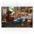 thumbnail image 2 of Smokey Bear, Reading Mail, Vintage Poster (24x36 Giclee Gallery Art Print, Vivid Textured Wall Decor), 2 of 3