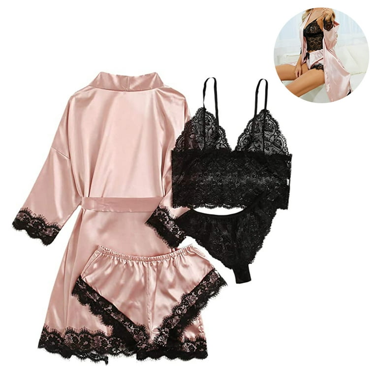 Women's Lace and Satin Tie-Front Cami, Women's Intimates & Sleepwear