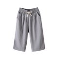 thumbnail image 2 of GXIPO Capri Pants for Women Plus Size Wide Leg Capri Pants Casual Dressy Beach Capris with Pockest Gray 4XL, 2 of 4