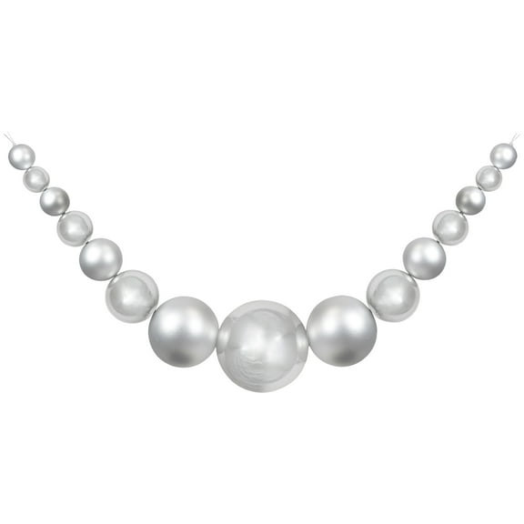 Northlight 6' Silver Shiny and Matte Shatterproof Ball Christmas Swag