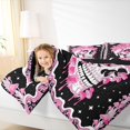 thumbnail image 3 of Homewish Mystic Mushroom Skull Queen Bedding for Adults, Psychedelic Gothic Moon Star Bedding Comforter Set Queen, Black Reversible, 7 Pieces, 3 of 7