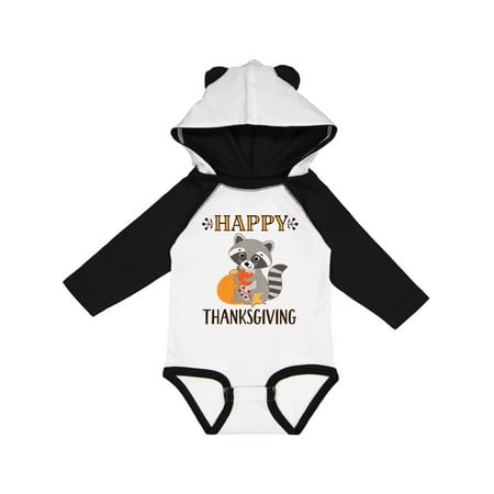 

Inktastic Happy Thanksgiving Holiday Raccoon Gift Baby Boy or Baby Girl Long Sleeve Bodysuit