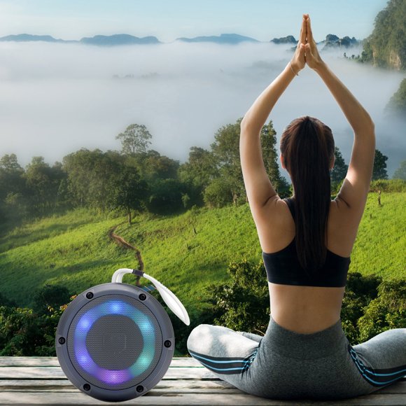 Pompotops Portable Bluetooth Speakers TWS,Colorful Light Bluetooth Speaker Luminous Outdoor Mountaineering Speaker Portable Pendant Speaker High-power Long Standby TWS Bluetooth Speaker