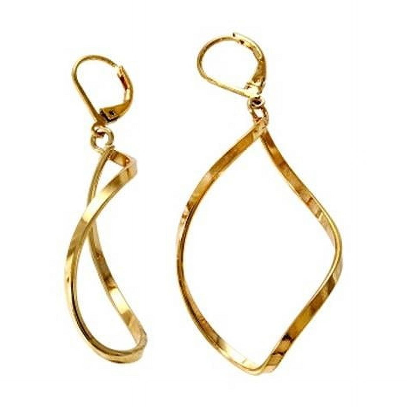 Gold Tone Twisted Drop Earrings One Size