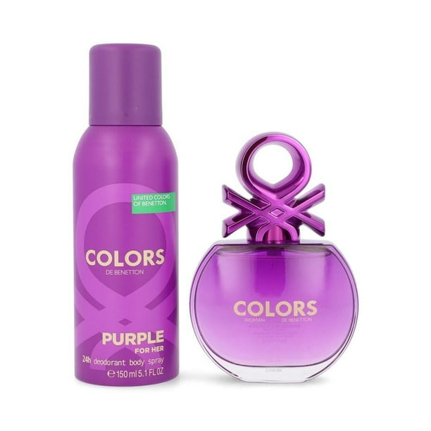Set Perfume Benetton Colors Purple 2pzs 80ml edt spray