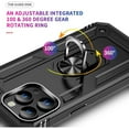 thumbnail image 3 of Entronix Case Designed for Apple iPhone 16 Pro Heavy Duty Case with Built-in Kickstand, Dual Layer Protection with Rotating Holder Ring, Sturdy Case for Apple iPhone 16 Pro, Black, 3 of 5