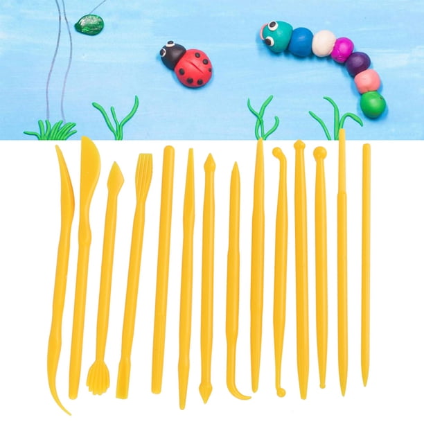 Herramientas De Arcilla, 14 PCS Tallado De Plástico Kit De Arcilla Modelado De Cerámica Para Tallar, Estilo, Estilamiento, Embarcación De Cerámica Para Principiantes Adecuadas,