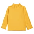 thumbnail image 3 of Jhaoyu Kids Boys Girls Solid Color Long Sleeve Thermal Underwear Tops Mock Neck T-Shirt Winter Warm Yellow 140, 3 of 6
