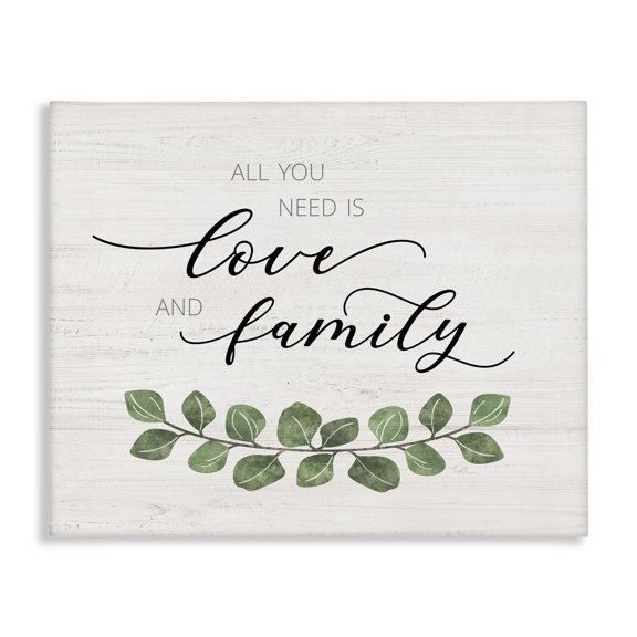 Stupell Industries Cottage Need Love and Family Inspirational Calligraphic Sign Canvas Art, 20 x 16, by Natalie Carpentieri