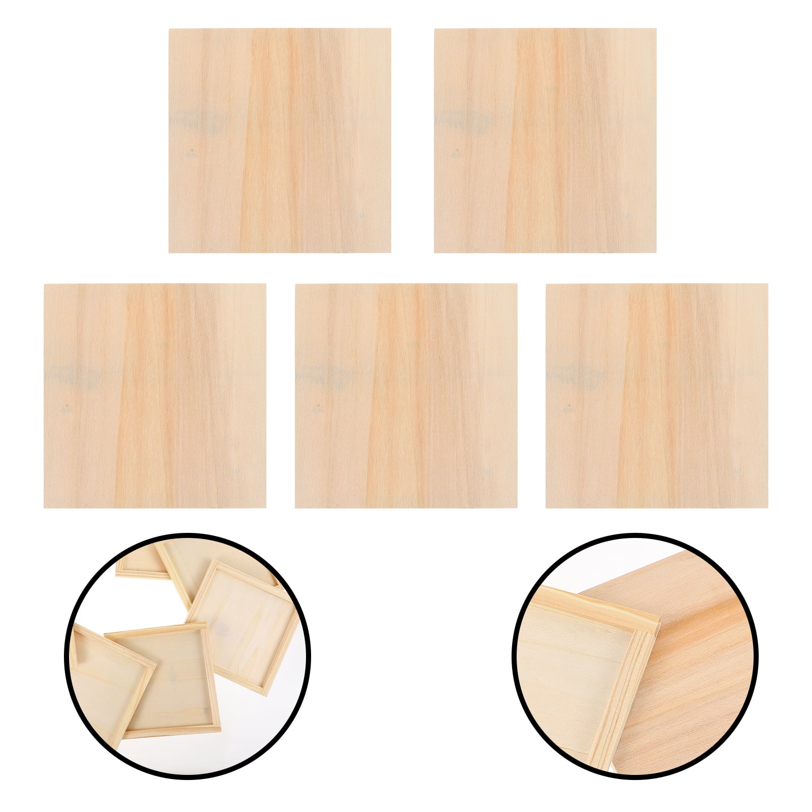 Arborister 5Pcs Unfinished Wood Canvas Panels for Painting DIY Crafts