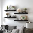 thumbnail image 3 of Estantes flotantes GXYAWPJ de madera negra para pared, juego de 6, 3 of 7