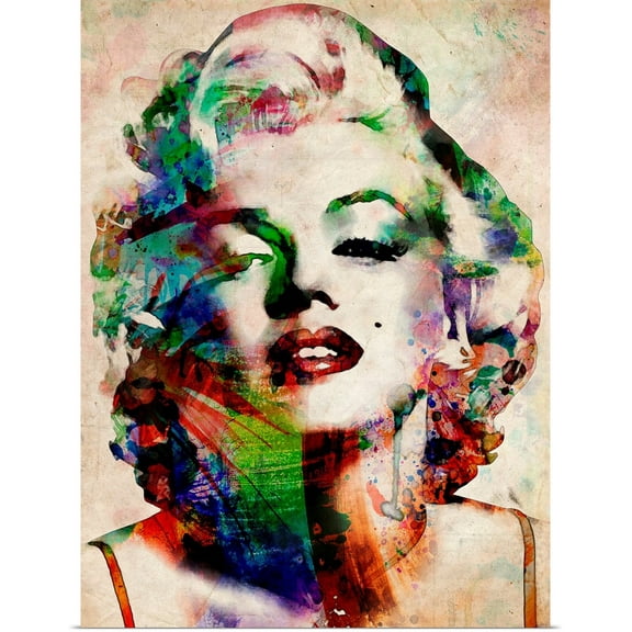 Great BIG Canvas | Rolled Michael Tompsett Poster Print entitled Marilyn Urban Watercolor