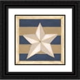 thumbnail image 1 of Shamp, Cindy 12x12 Black Ornate Wood Framed with Double Matting Museum Art Print Titled - White Star, Blue Stripes, 1 of 4