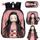 thumbnail image 3 of ColorCoral 2022 Estudiantes Mochila Anime Demon Slayer Kamado Nezuko Bolsa Escolar Regalo, 3 of 4