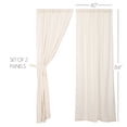 thumbnail image 5 of VHC Brands Farmhouse 84"x40" Panel Pair Creme Rod Pocket Burlap Window Curtains, 5 of 8