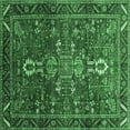 thumbnail image 1 of Ahgly Company Indoor Square Oriental Emerald Green Industrial Area Rugs, 4' Square, 1 of 4