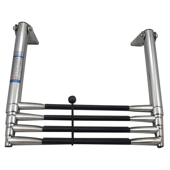 White Water Marine B00351WH 304 SS 16" Wide Telescoping Drop Ladder, 4 Step