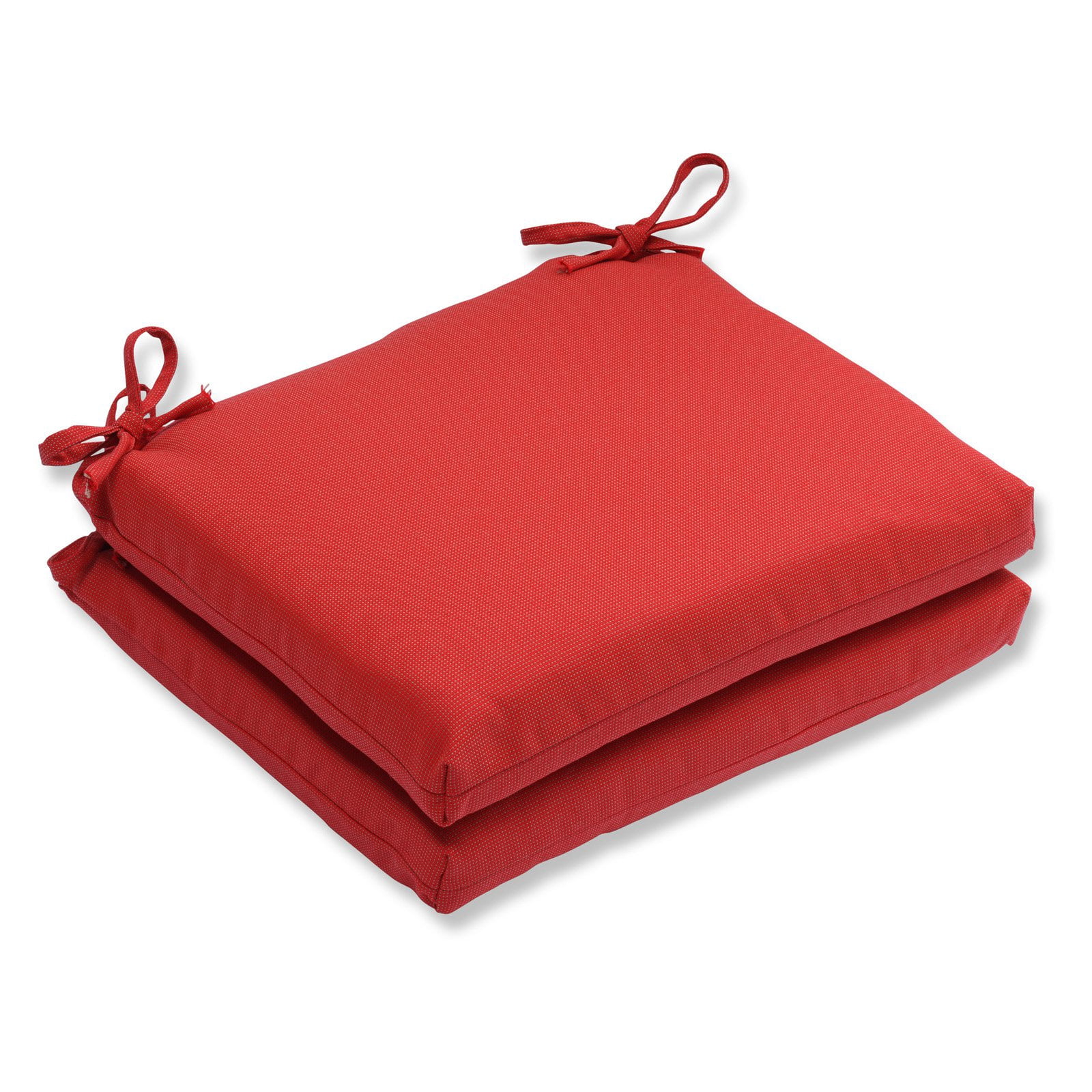 Pillow Perfect Outdoor/ Indoor Tweed Red Squared Corners Seat Cushion
