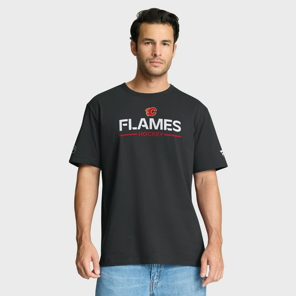 Men's Fanatics Black Calgary Flames Authentic Pro Primary T-Shirt