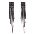 thumbnail image 1 of Pendientes de borlas de diamantes de joyería europea y americana Pendientes de borlas largos con cadena de garra de diamantes de imitación elegantes de moda para mujer, 1 of 5