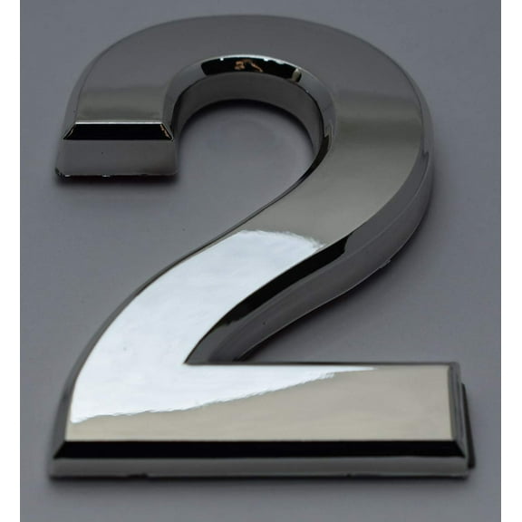 2 PCS - Apartment Number Sign/Mailbox Number Sign, Door Number Sign. Number 2 (Silver,3D, Size 2.75 x 1.75, Comes with Double Sided Tape)- The Maple line.