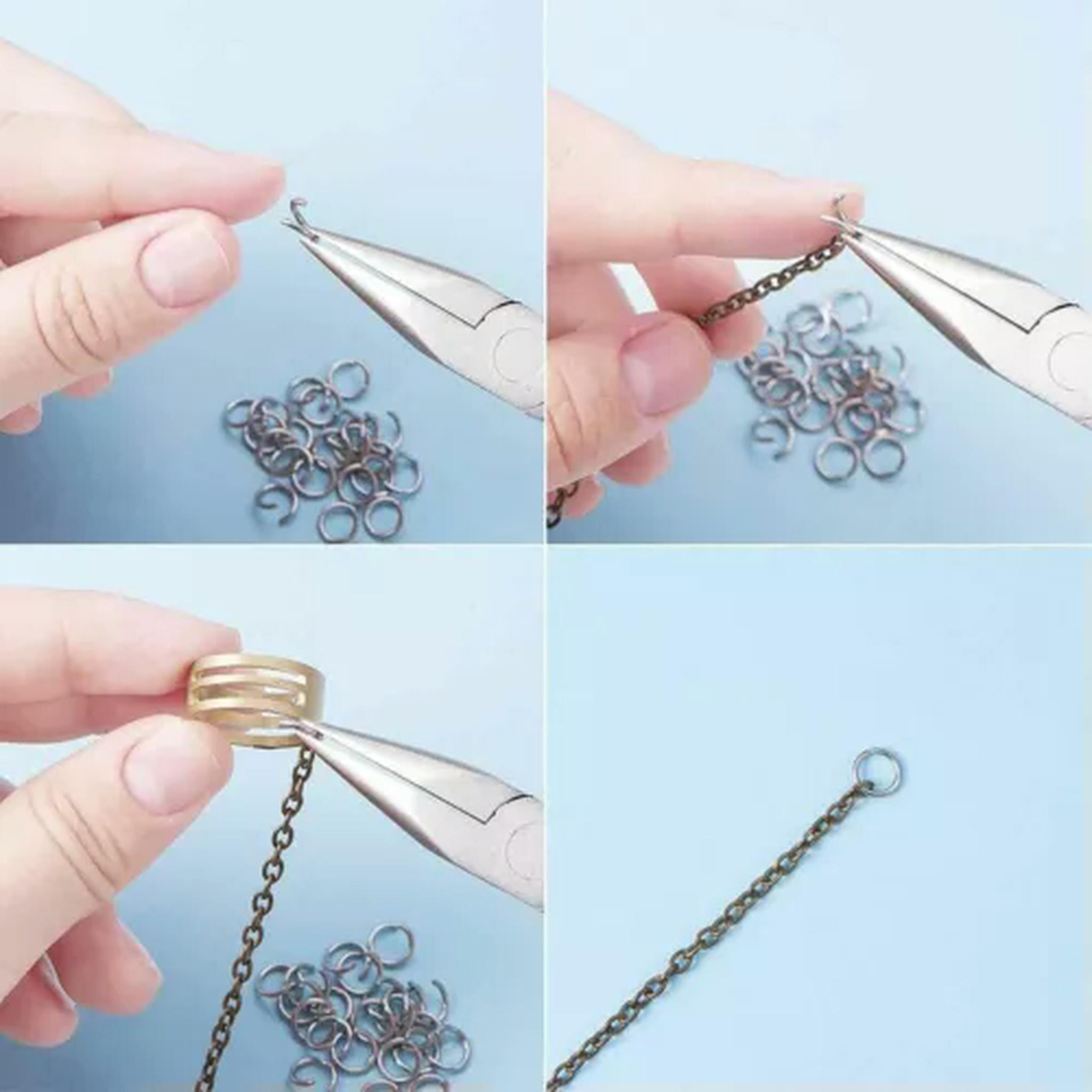 U8MO 4000pc Strong 304 Stainless Steel Open Jump Rings 18 Gauge Unsoldered Loop 5~8mm-5mm