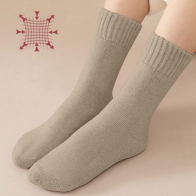 Wmhnj Calcetines trmicos de invierno, de longitud media, que absorben la humedad, 1 par para abrigarse en climas fros.