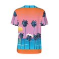 thumbnail image 3 of Haiem Hip Hop Hipster Baseball Jersey Button Down Shirts Sports Uniforms Men Women Jersey(Beach with Palm Trees,Medium), 3 of 9